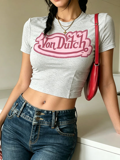 Top Y2K Von Dutch Rosa