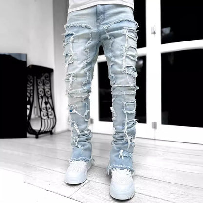Urban Bandana Print Distressed Jeans