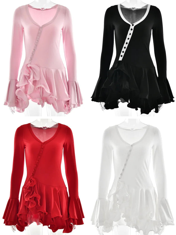 Blush Romance Ruffle Mini Dress