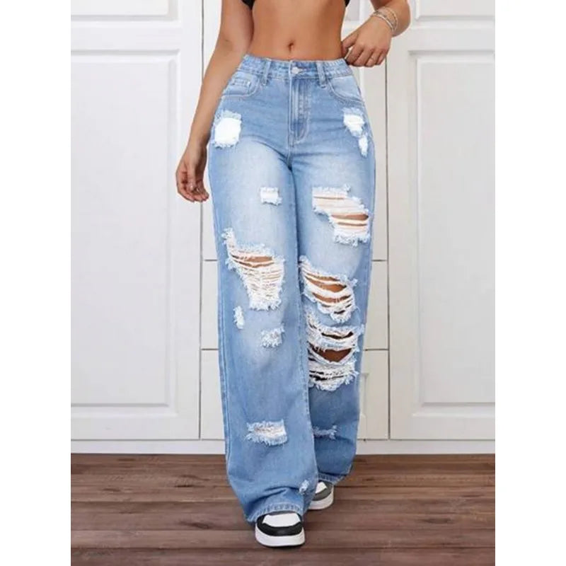 Vintage Ripped Denim Jeans
