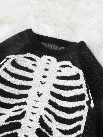 Skeleton Graphic Crewneck Sweater
