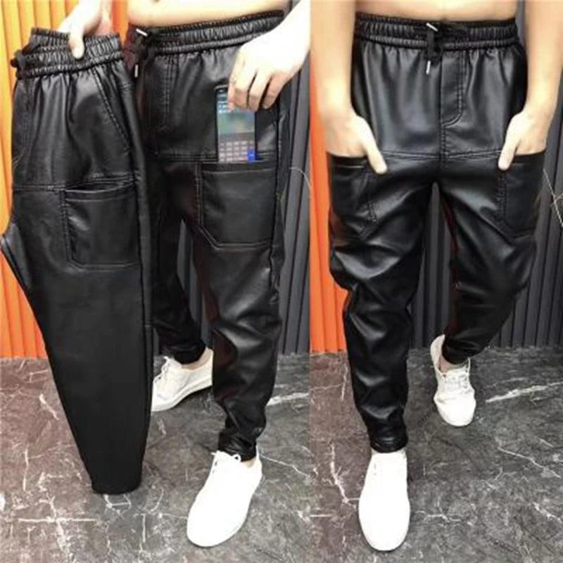 Pants Leather Trend Black