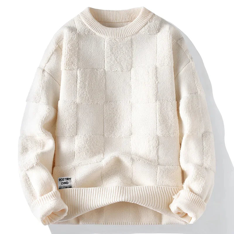 Forest Green Textured Crewneck Sweater