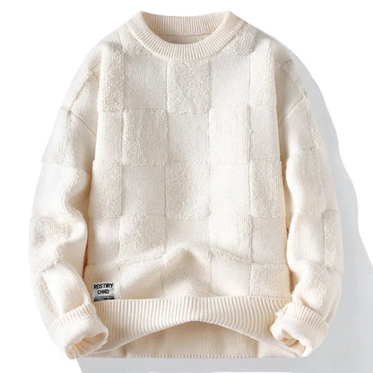 Forest Green Textured Crewneck Sweater