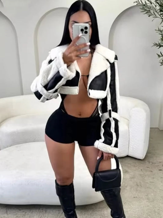 Midnight Shearling Moto Jacket
