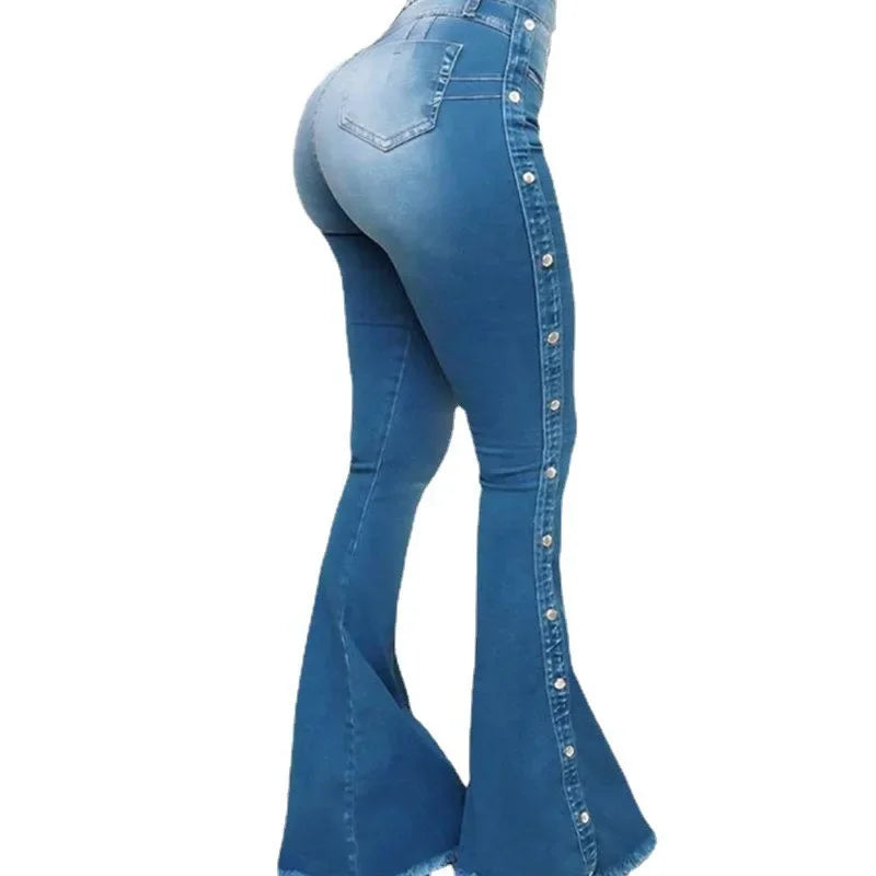 Sky Blue Bell Bottom Jeans