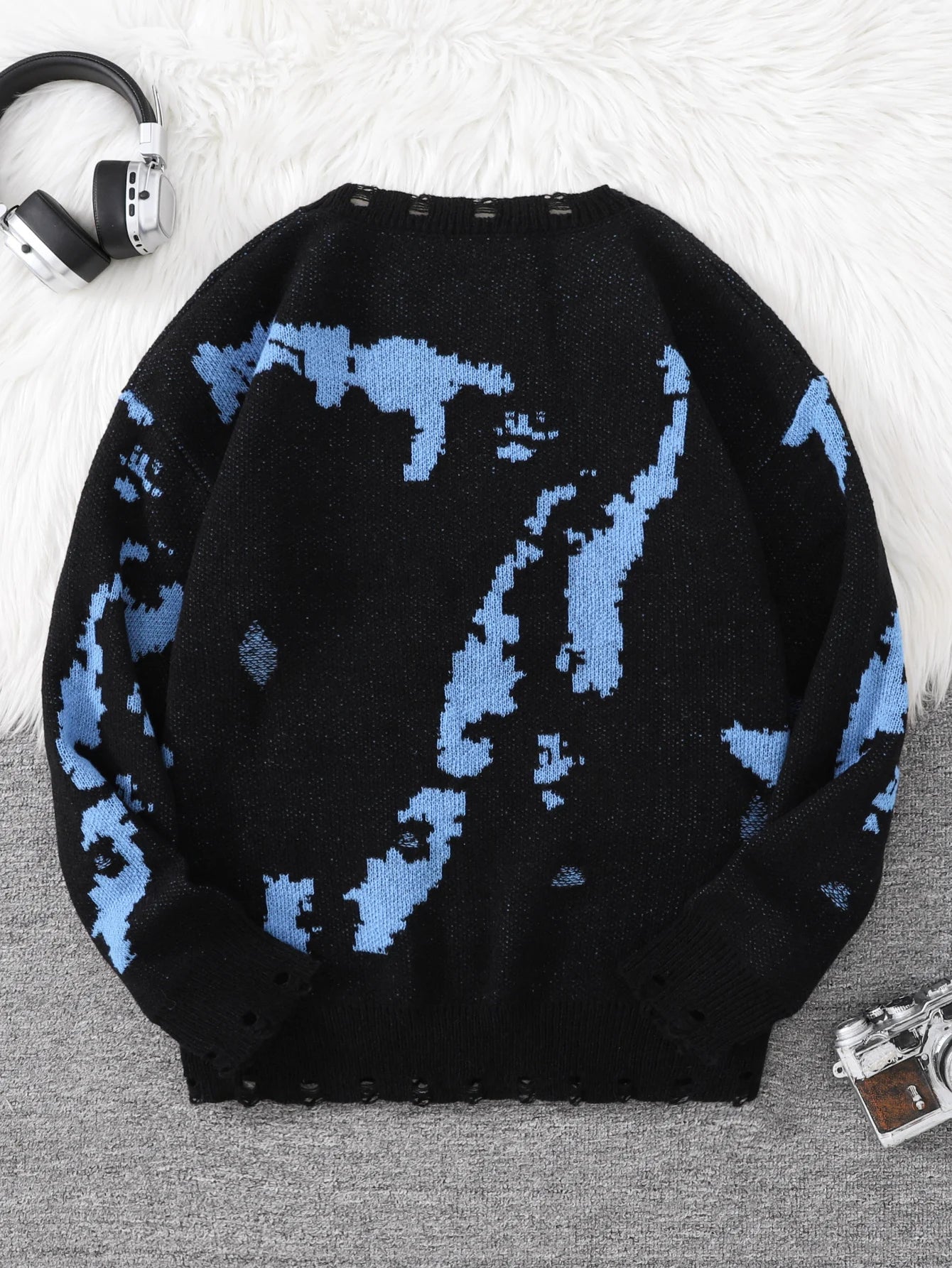 Vintage Face Graphic Pullover Sweater