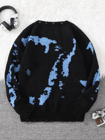 Vintage Face Graphic Pullover Sweater