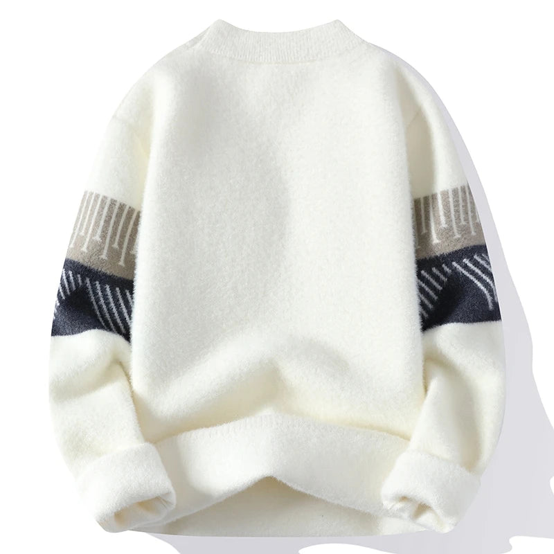 Modern Geometric Stripe Sweater