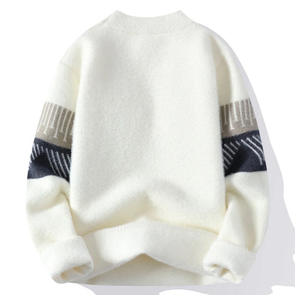 Modern Geometric Stripe Sweater