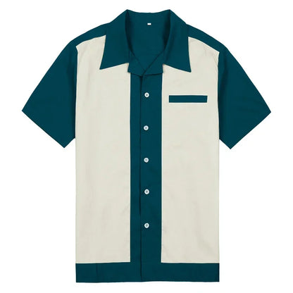 Vintage Black & White Button-Up Shirt