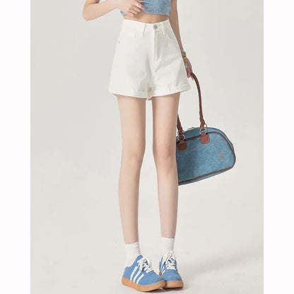 Summer White Roll-Up Shorts