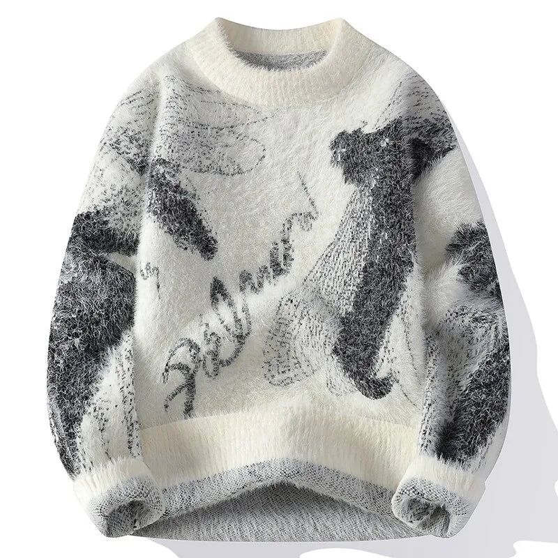 Black & White Abstract Pattern Sweater