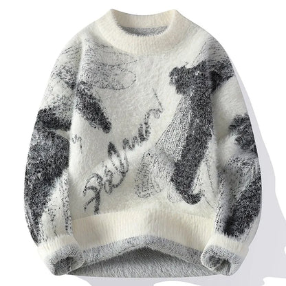 Black & White Abstract Pattern Sweater