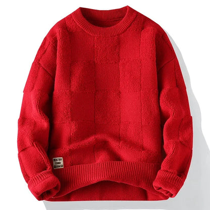 Forest Green Textured Crewneck Sweater
