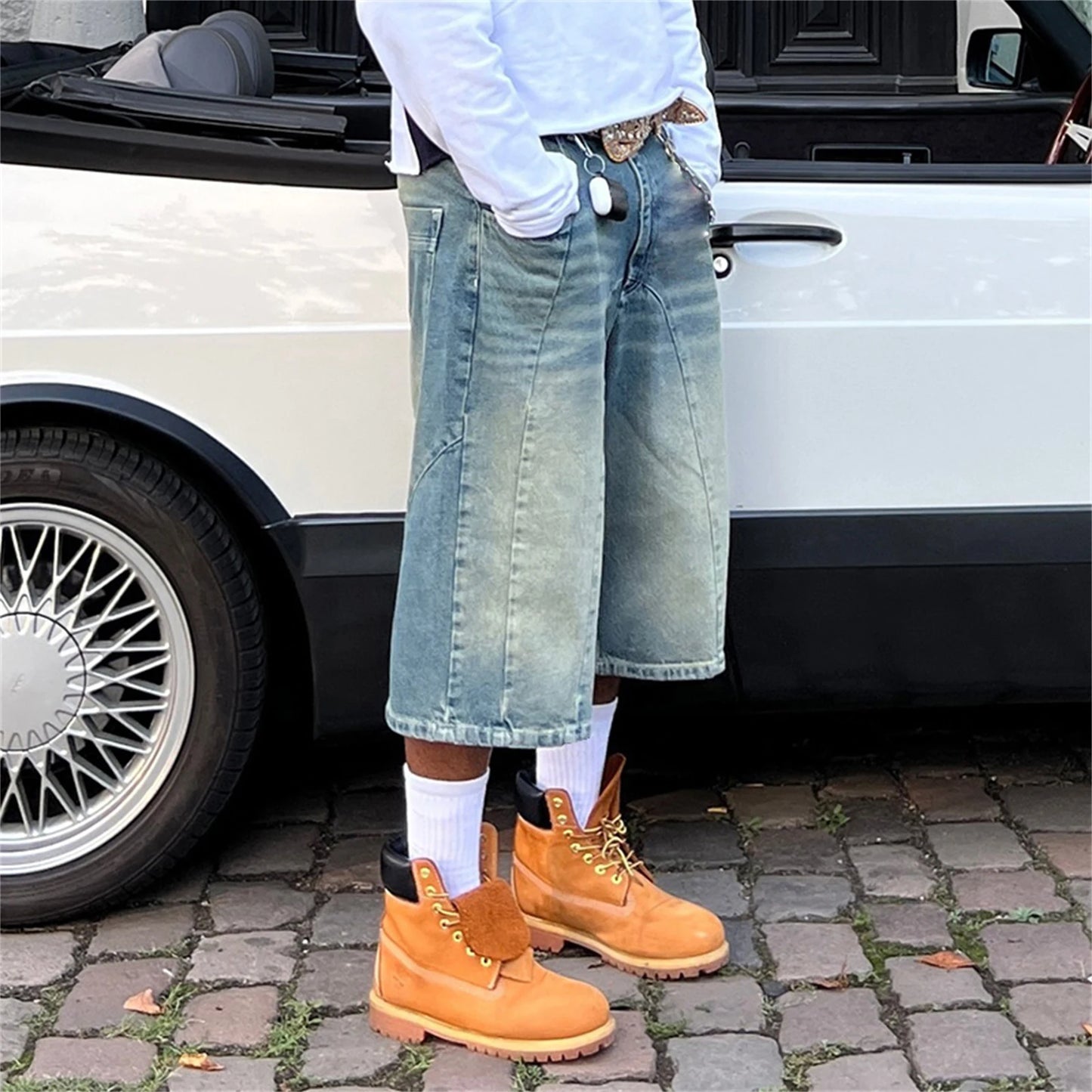 Short Jean Oversize Retro Wash