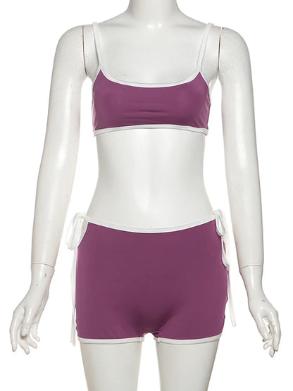 Sweet Lavender Crop Top & Shorts Set