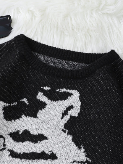 Monochrome Skeleton Art Sweater