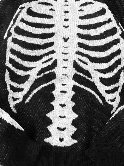 Skeleton Graphic Crewneck Sweater
