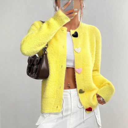 Lemon Blossom Fuzzy Cardigan