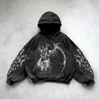 Hoodie Gothic Wings Black