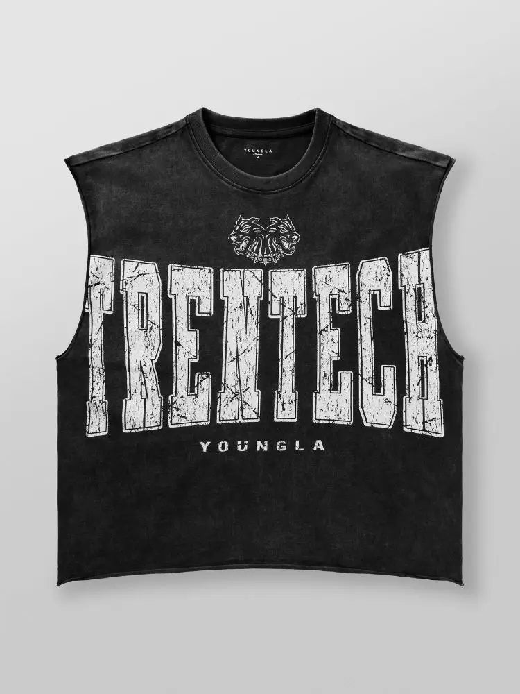 Vintage Washed Sleeveless Streetwear Tee