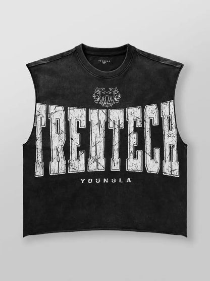 Vintage Washed Sleeveless Streetwear Tee