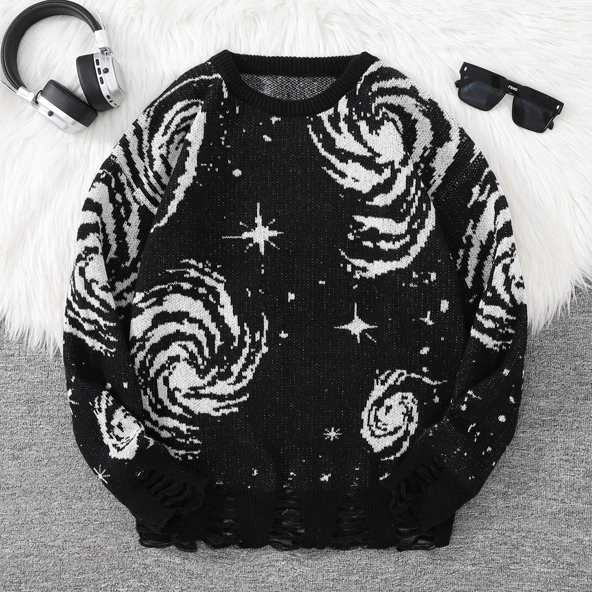 Cosmic Swirl Graphic Sweater
