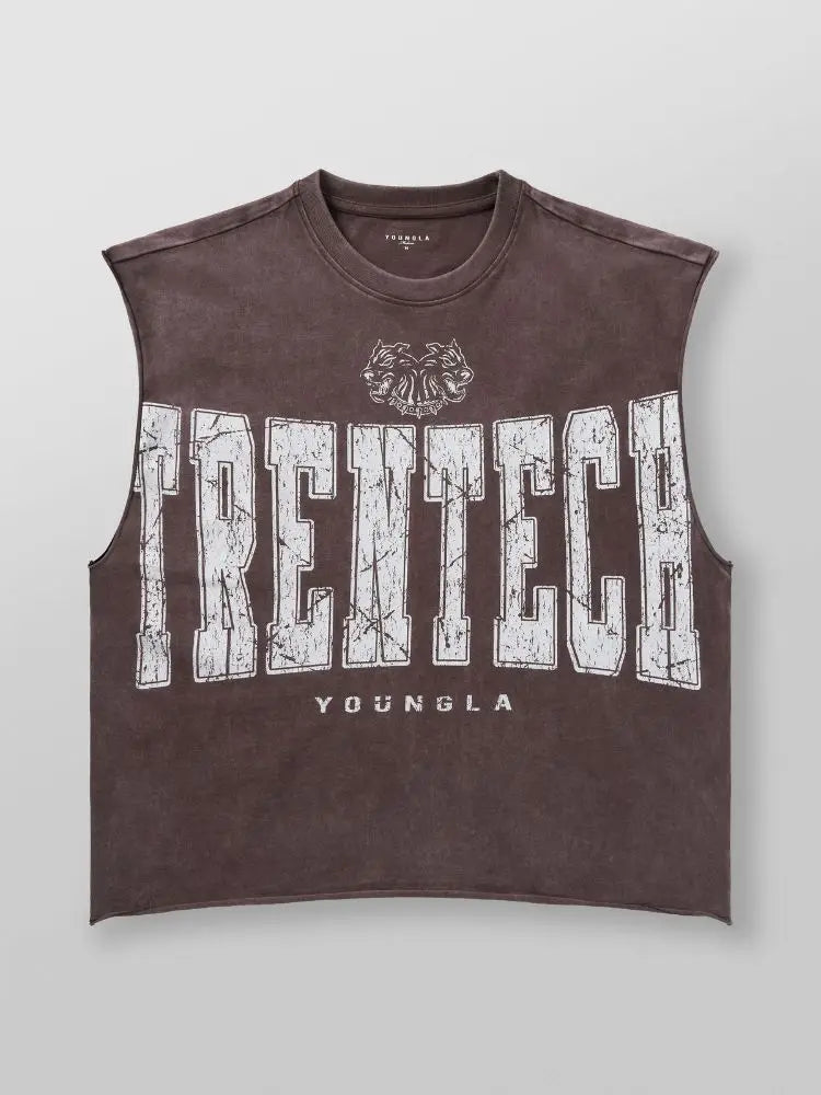 Vintage Washed Sleeveless Streetwear Tee