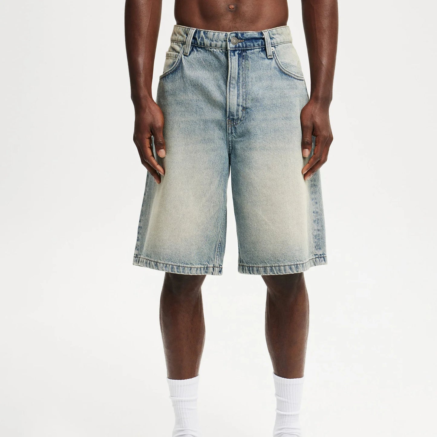 Short Jean Baggy Vintage Blue