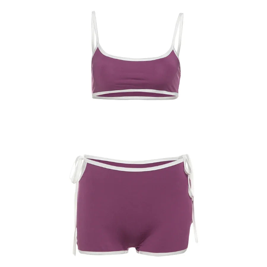 Sweet Lavender Crop Top & Shorts Set