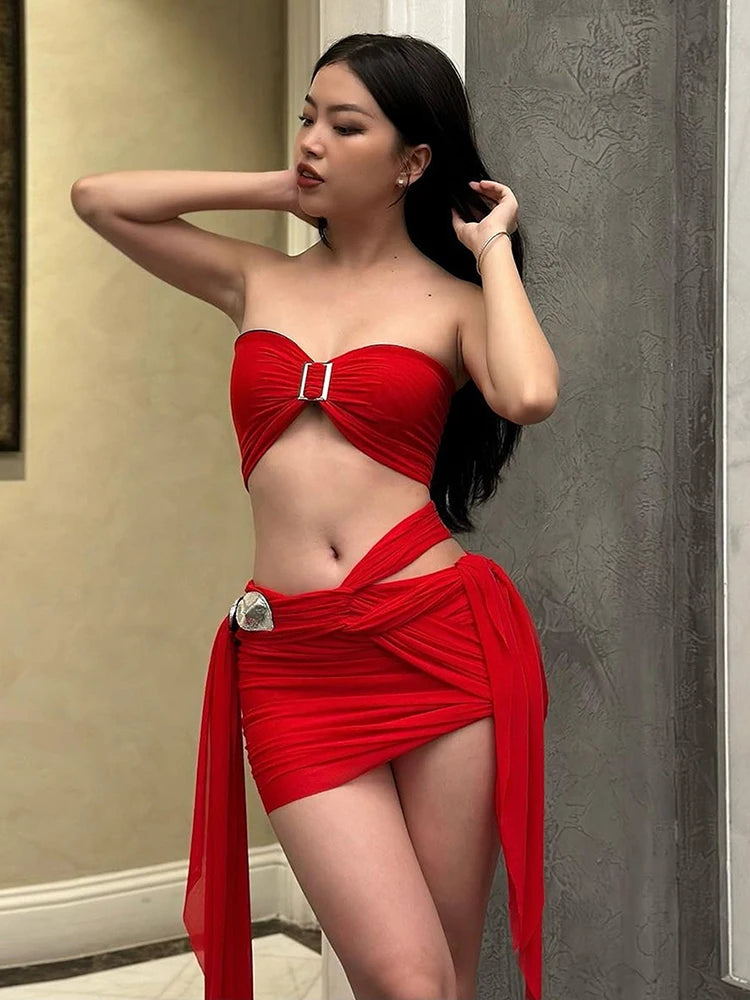 Ruby Luxe Asymmetrical Set