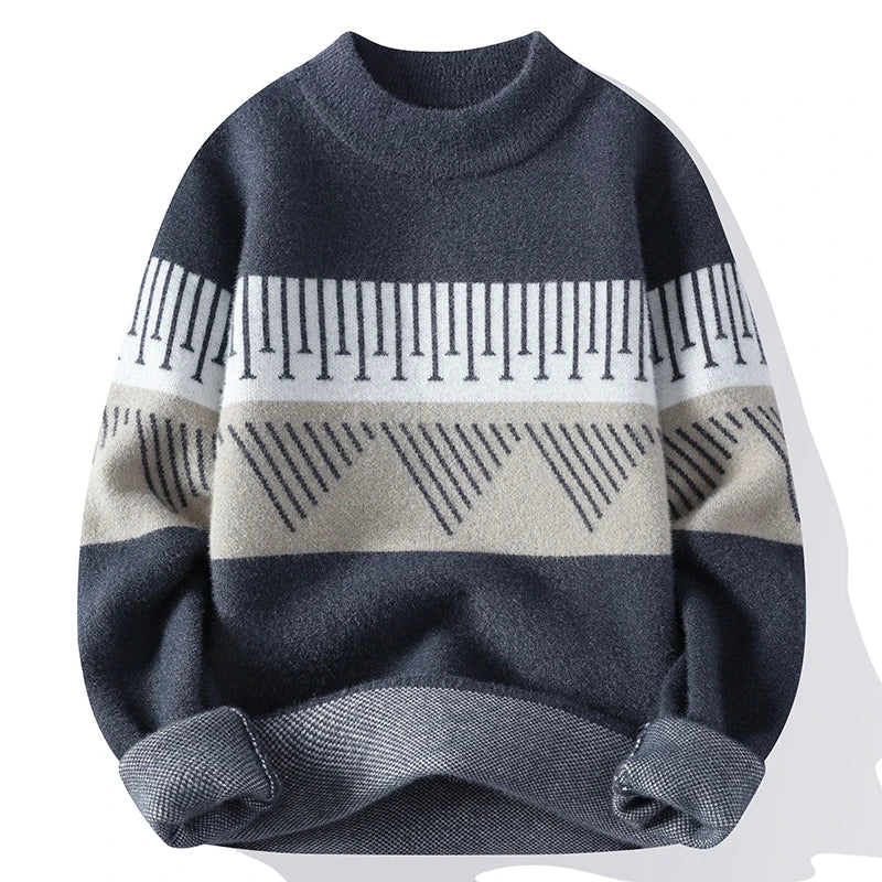 Modern Geometric Stripe Sweater