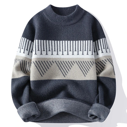 Modern Geometric Stripe Sweater