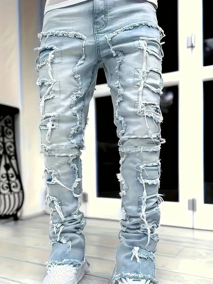 Urban Bandana Print Distressed Jeans
