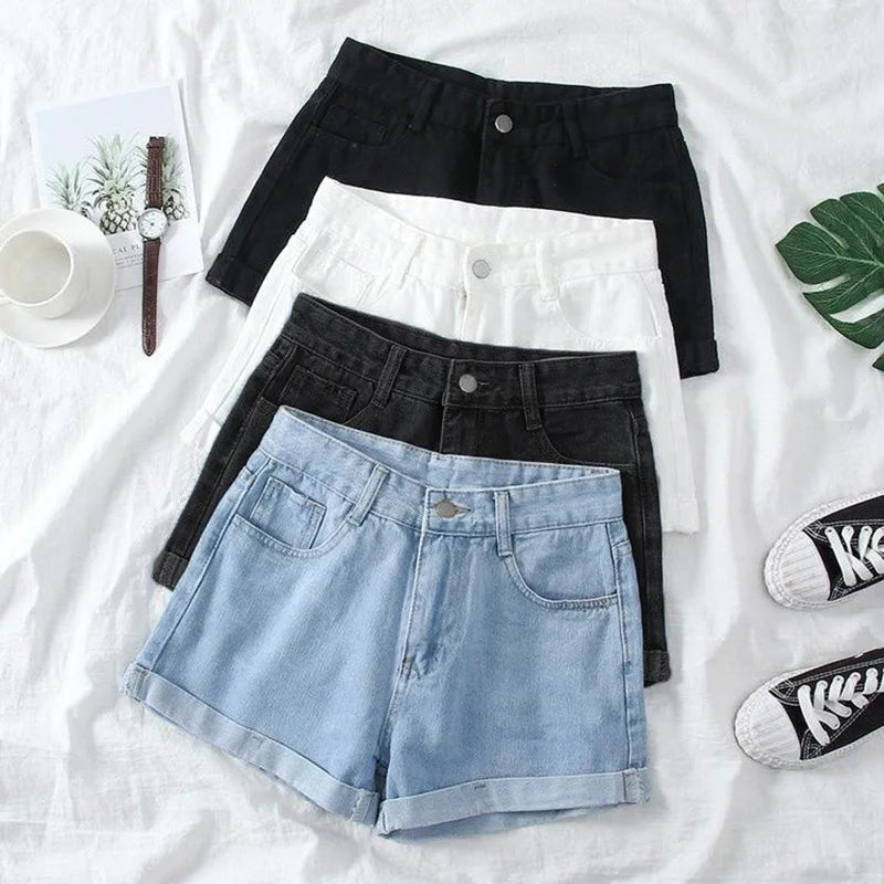 Summer White Roll-Up Shorts