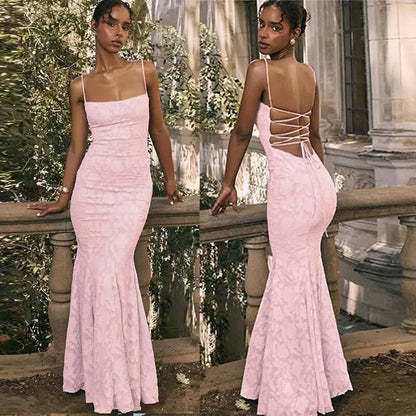 Women's Elegant Spaghetti Strap Formal Dress
