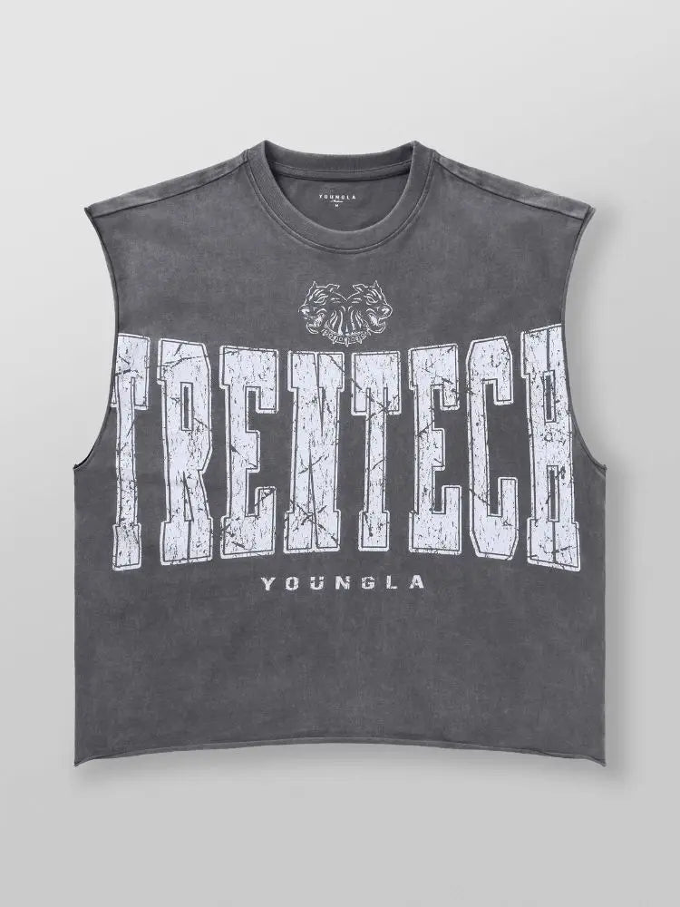 Vintage Washed Sleeveless Streetwear Tee