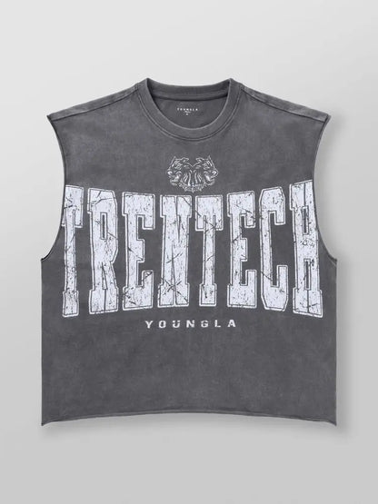 Vintage Washed Sleeveless Streetwear Tee