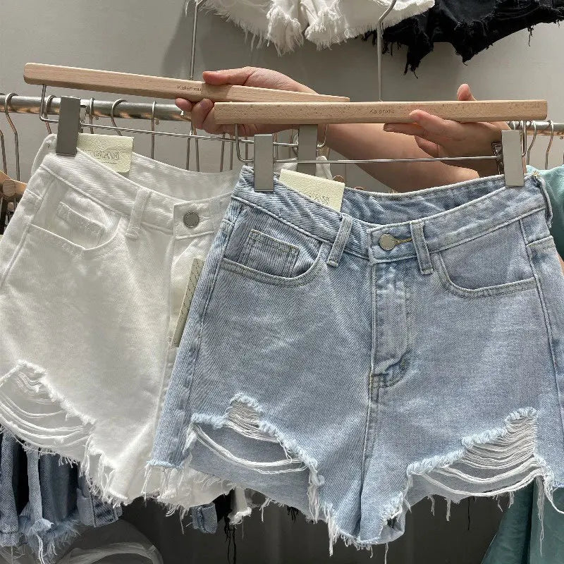 Vintage Ripped Denim Shorts