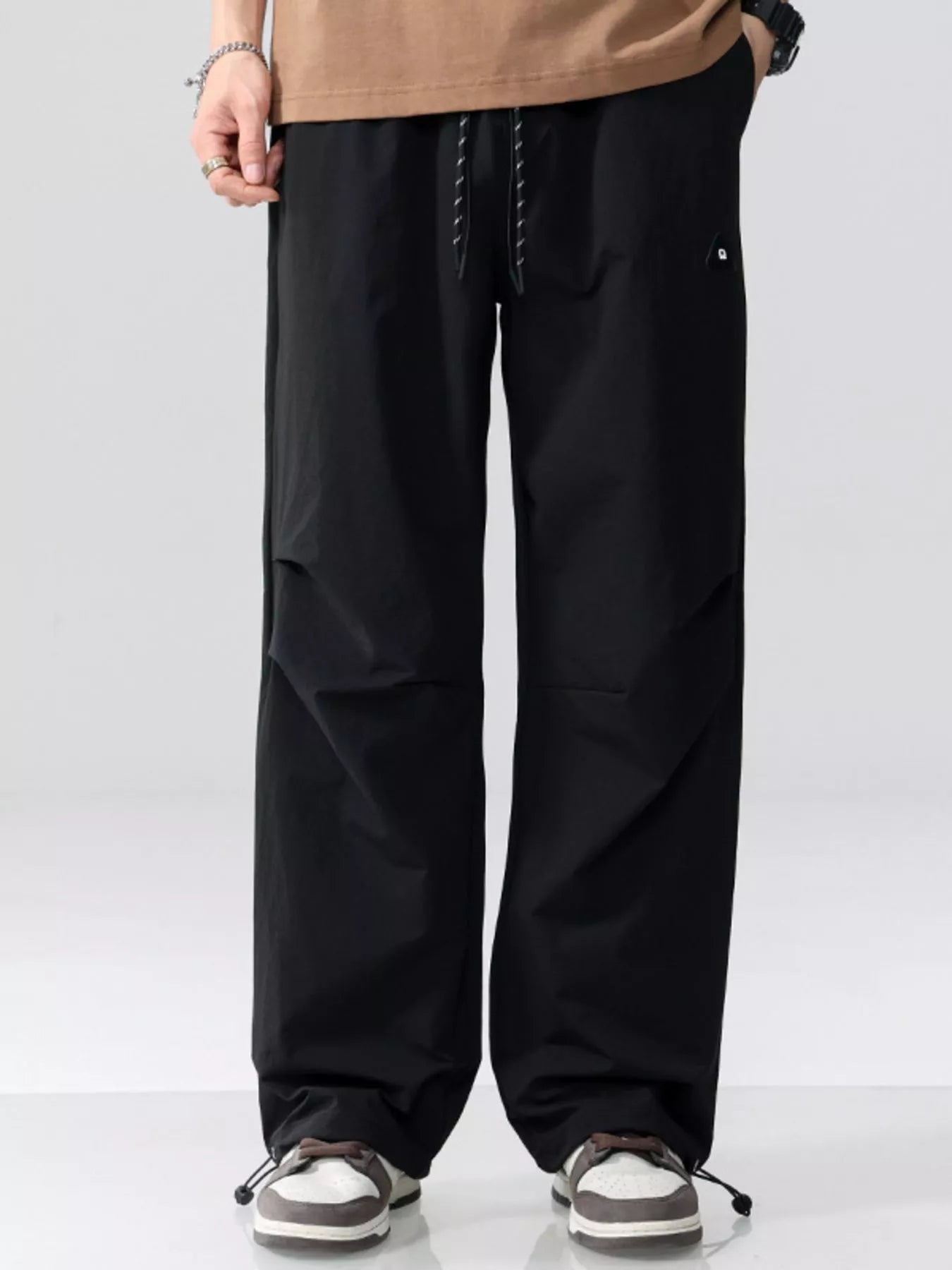 Men's Plus Size Drawstring Wide Leg Pants