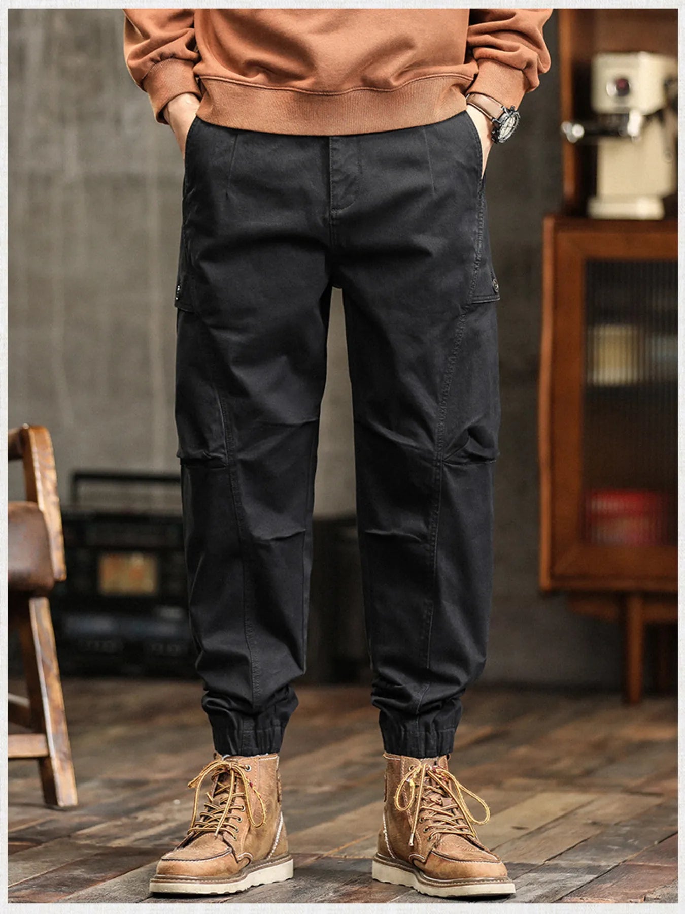 Men's Full Size Pocketed Loose Fit Joggers Plus Size